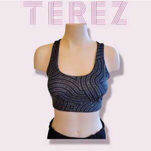 Terez Sparkle Swirl Racerback Sports Bra Size S